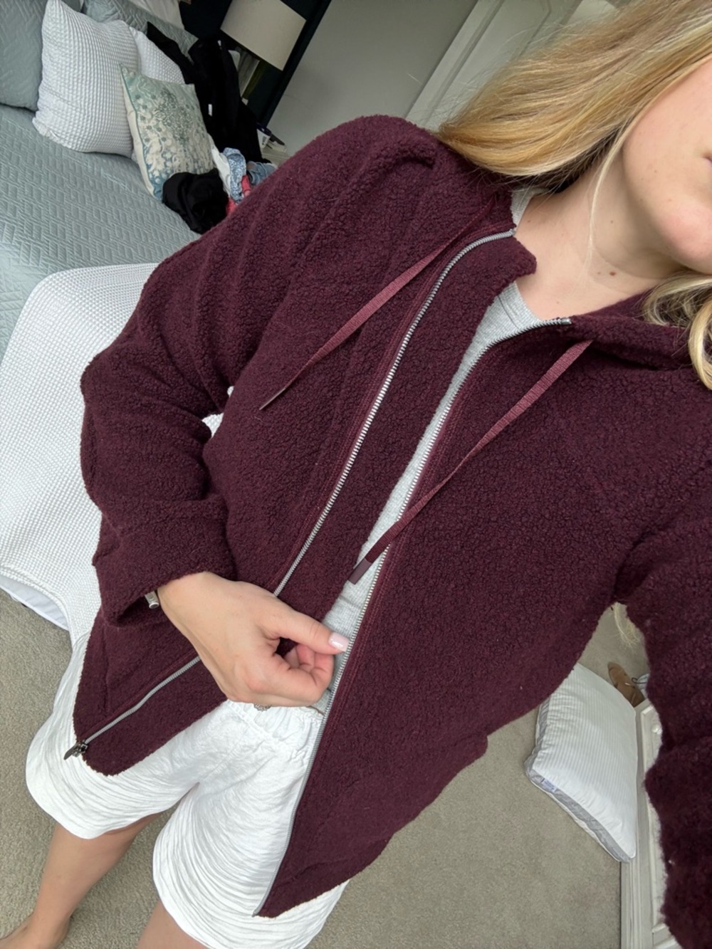 lululemon burgundy zip up jacket
